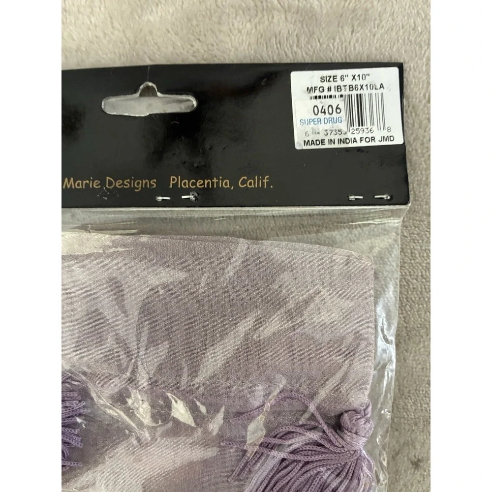 Joann Marie Designs Gift Bag Organza Tassels Beaded Sheer (2) Vintage NEW